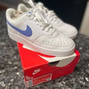 Women’s Nike Court Vision Low White Sapphire Sneaker Shoe